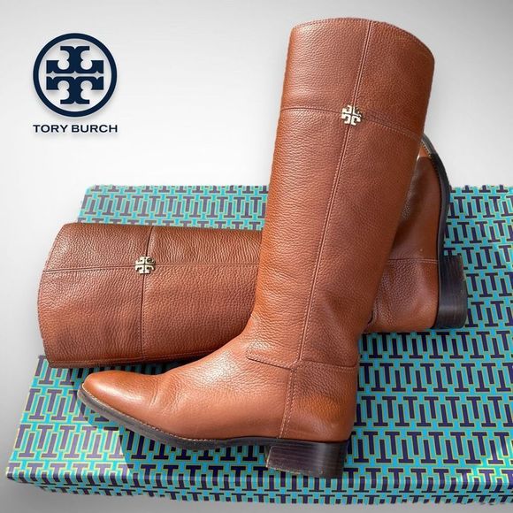Tory Burch Shoes - Tory Burch Jolie Leather Riding Boot in Rustic Brown 7(M) - $495